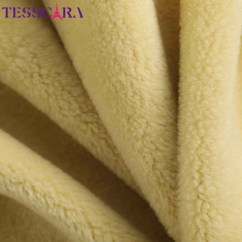 TESSCARA Женская осенне-зимняя меховая простая куртка-пальто из шерсти Высококачественная Женская Повседневная кожаная замшевая куртка Верхняя одежда и пальто