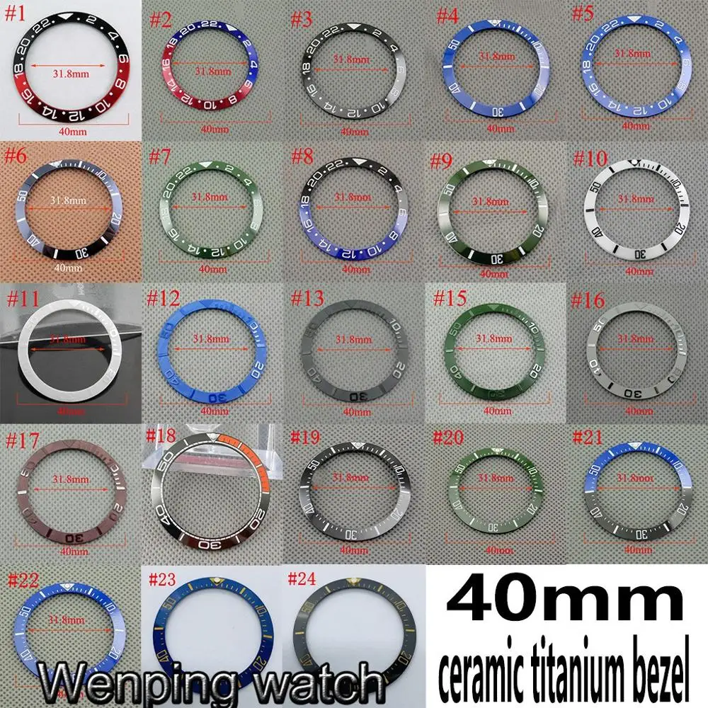 Rot Schwarz Blau Grün Keramik/Titan Lünette Einsatz Fit GMT