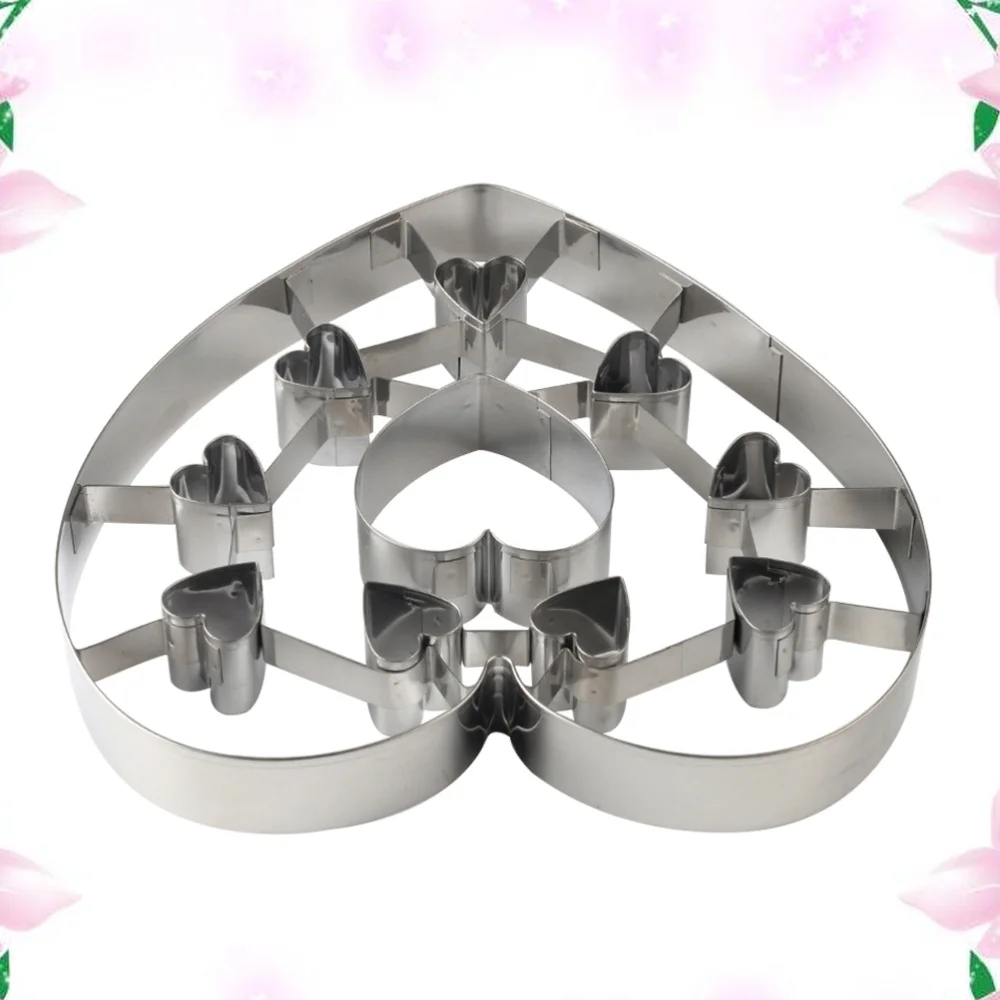 1PC Stainless Steel DIY Valentine Theme Heart Shape Baking Mold Cookie Cutter Set for Bakery Party Valentines Day Home