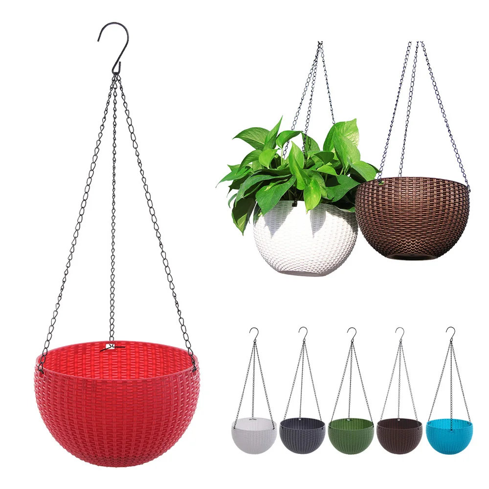 Garden Hanging Flower Plant Planter Basket For Plant Pot Holder+Chain Plastic Garden Accessories Home Decor