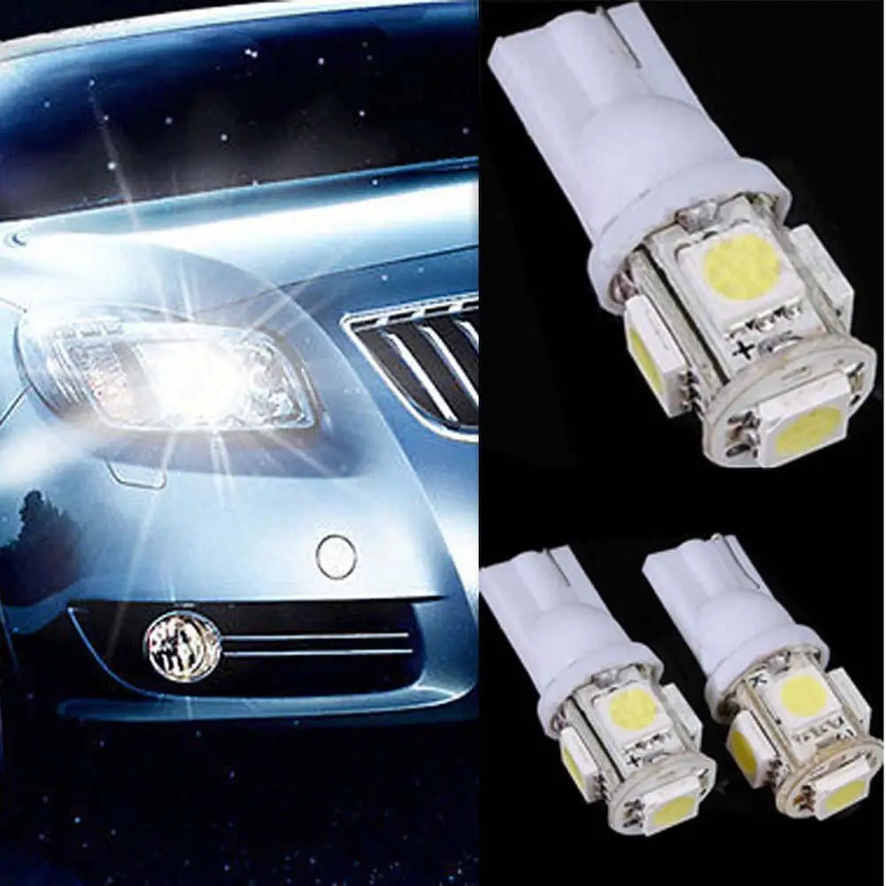 2 шт. Белый T10 5 SMD СВЕТОДИОДНЫЙ Автомобильный светильник на танкетке с обратным