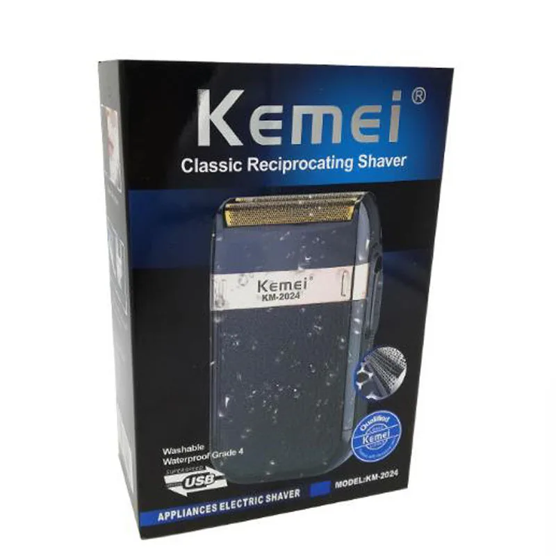 Kemei электробритва KM- электробритва с двойным лезвием 2 лезвия водонепроницаемый USB Перезаряжаемый USB зарядный электробритва