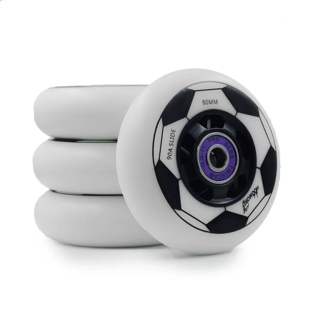 【Fast Shipping in 3 days】[72mm 76mm 80mm][90A] football style slide inline skates wheel roller rodas for powerslide 4 pieces/set