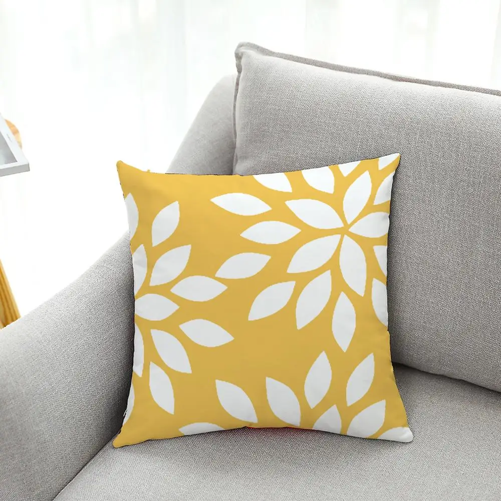 Geometric Cushion Blue Yellow Geometry Decorative Pillows Linen Pillowcase Creative Home Decoration for Sofa Countryside 