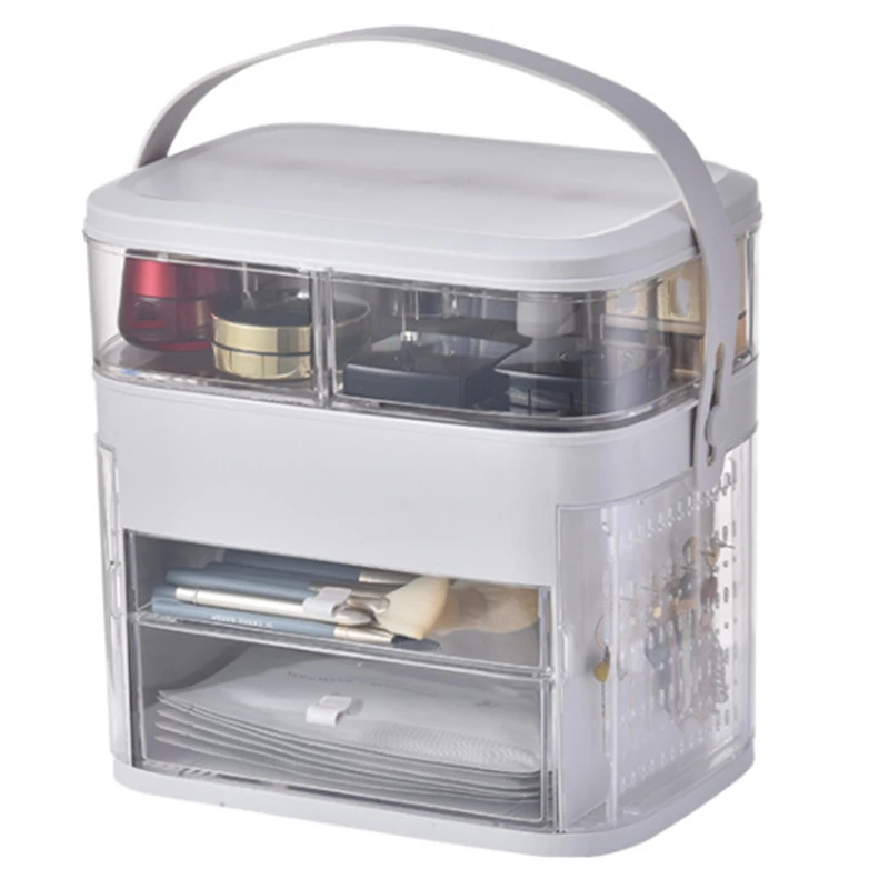  Multifunctional Cosmetic Jewelry Storage Bins Transparent Makeup Organizer Acrylic Jewelry Box Draw