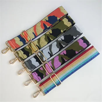 

Lady Wide Vintage Shoulder Strap Camouflage Rainbow Replacement Handle Belt Bags Part Adjustable Accessories Female Bag Strap
