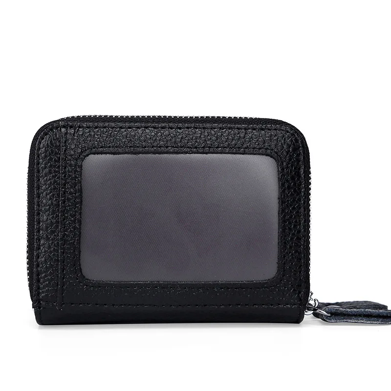 

Explosions first layer leather card bag fashion men and women double zipper card holder coin purse