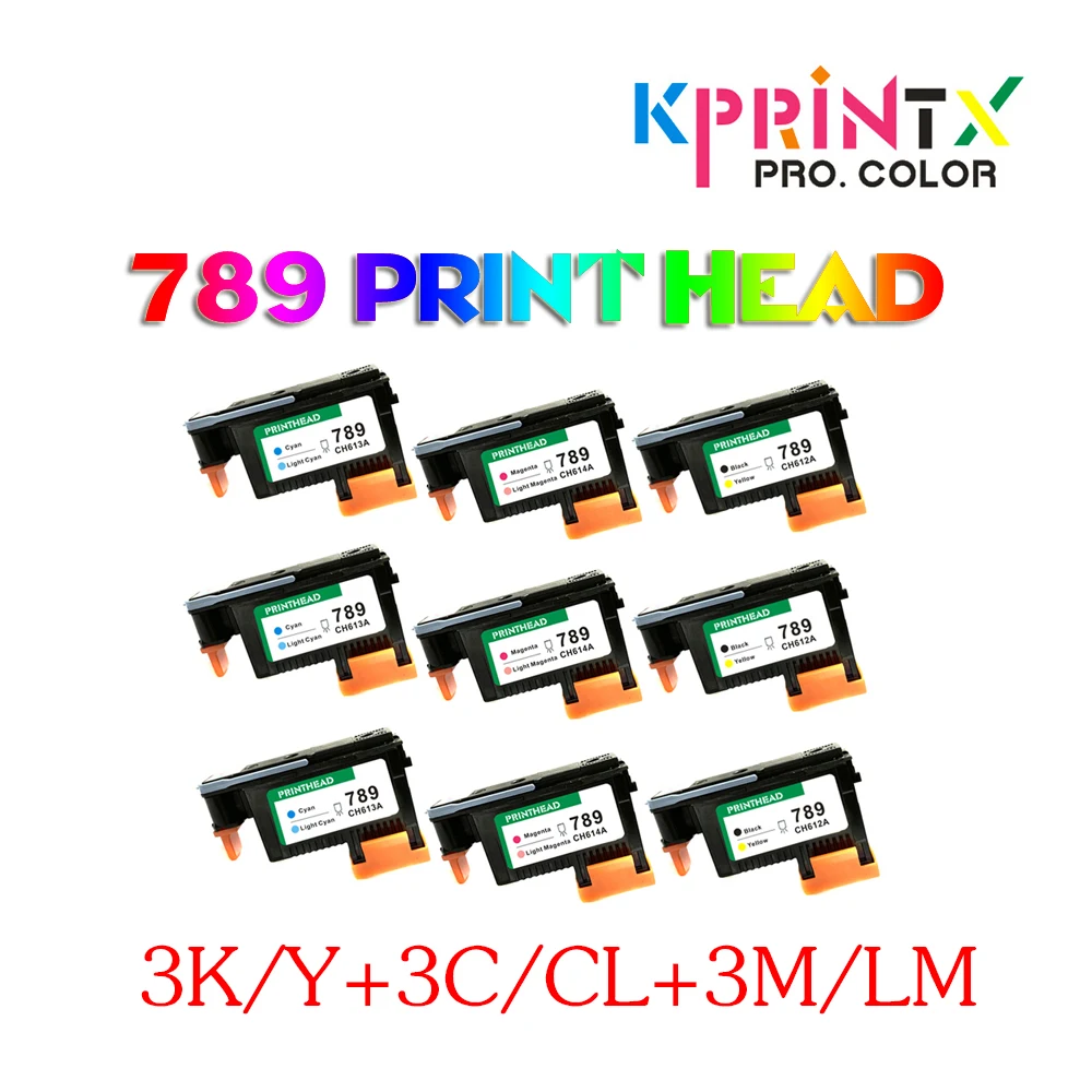 3set/9pcs 789 Printhead CH612A CH613A CH614A Print Head (K/Y C/LC M/LM) Compatible For hp789 DesignJet L25500 Printer | Компьютеры и
