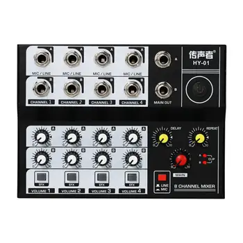 

Professional Karaoke Mixer 8 channel Sound Audio Mixing Console With Reverb Smart LCD Display 48V phantom power for Karaoke KTV