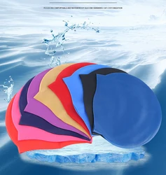 Elastic Silicone Swimming Caps General Purpose Men's Women's Long Hair Waterproof New Era Protect Sports Children Universal Caps