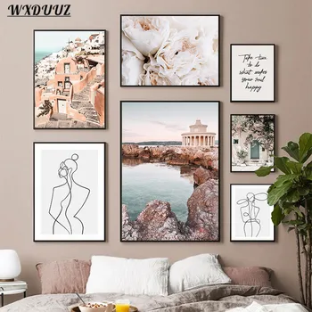 

Greece Aegean Sea Nordic Modern Art Decor Quality Canvas Painting Living Bedroom Sofa Wall Decor Poster Home Decor Picture