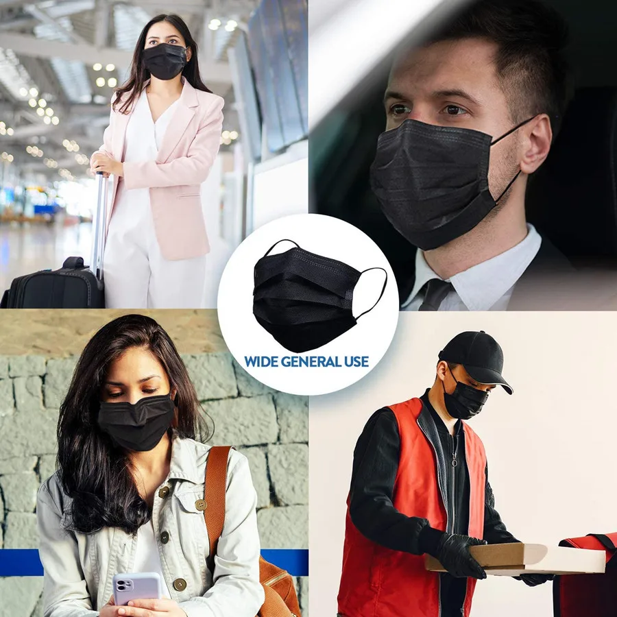 10-600pcs Mask Disposable Non wove Mascarillas 3 Layer Ply Filter Mask Mouth Face Mask Breathable Dust Earloops Masks Face Ma 6