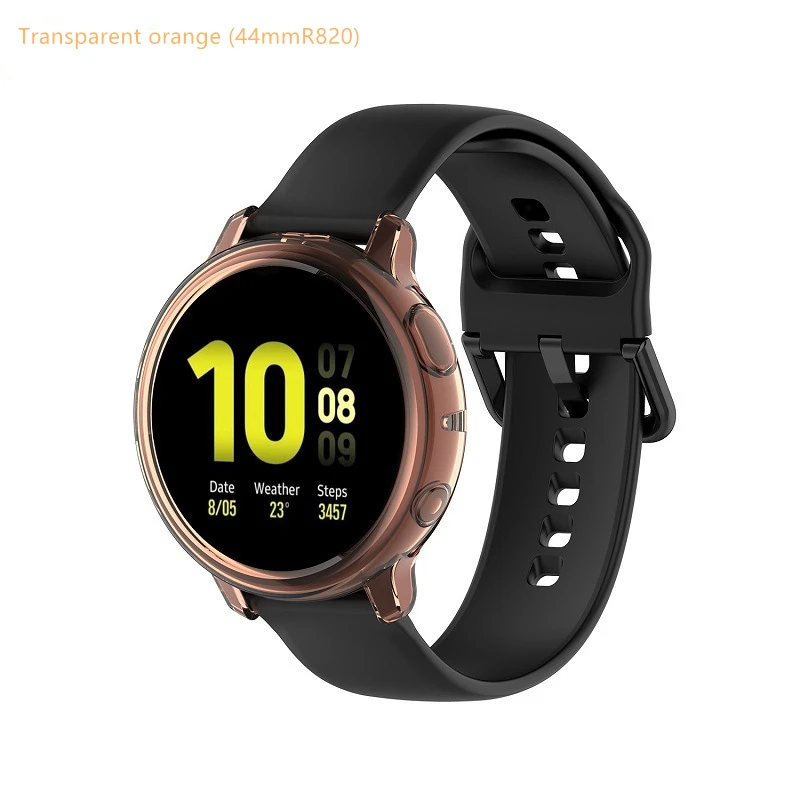 Для samsung galaxy watch active2 generation R830 R820 прозрачный защитный чехол ТПУ мягкий пластиковый анти-осенний защитный чехол - Цвет: Orange (44mmR820)