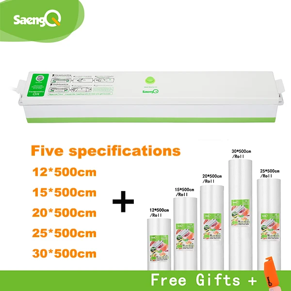 GREEN-5Rolls-Lot SaengQ жизнь вакуумный упаковщик пищевых продуктов и Вакуумный пакет для хранения пищевых продуктов упаковочная машина для сумок вакуумная упаковка для еды вакуумный упаковщик - Цвет: GREEN-5Rolls-Lot