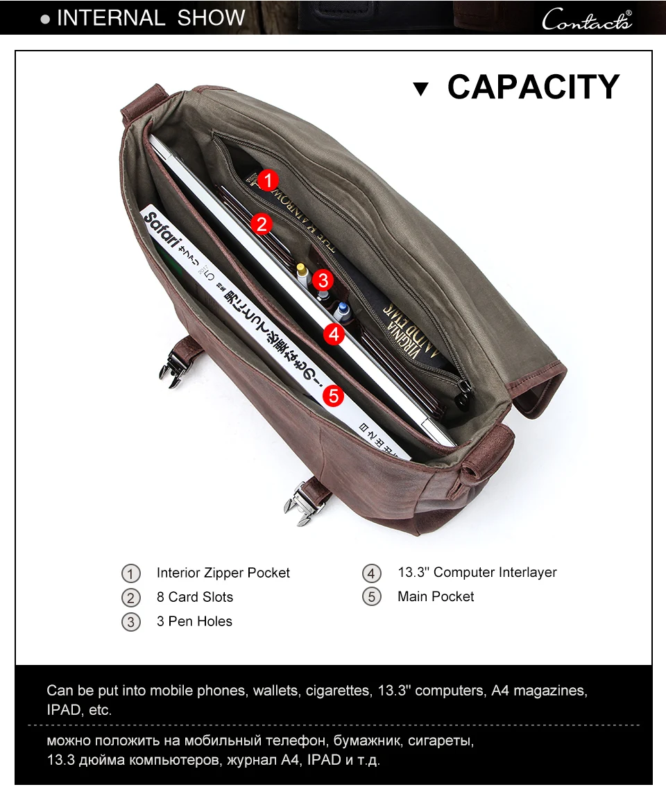Контактная повседневная мужская сумка из натуральной кожи, портфель, мужские деловые сумки для ноутбука, высокое качество, сумка-мессенджер, сумка-тоут, сумки, Bandolera