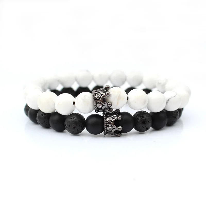 Пара корон браслет для женщин натуральный Золотой Камень Браслет Bijoux Homme мужские ювелирные изделия набор аксессуаров подарок дропшиппинг