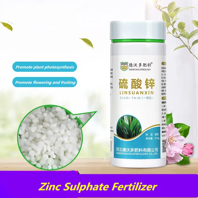 Cink -Szulfát Nyomkövetési Elem Lombművészet Virág Növény Virágzöld Gyümölcsfa Pot Víz Oldható Általános Műtrágya 250 G