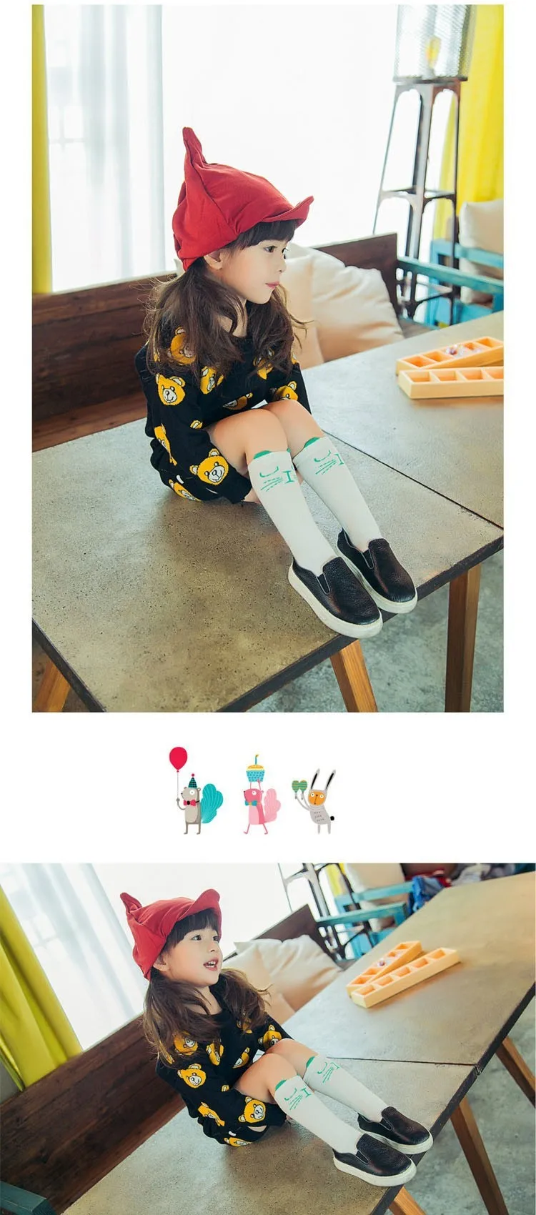 Гольфы с рисунком лисицы детские носки с рисунком животных гольфы для девочек Kawaii Милые длинные детские гольфы для девочек хлопковые гольфы с рисунком лисицы