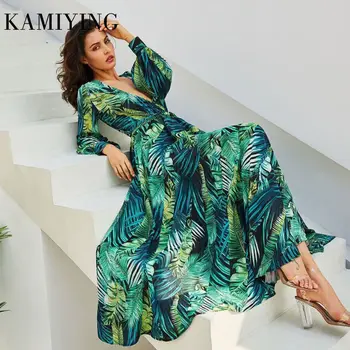 

Floral Print Boho Maxi Dress Sexy Lady Bohemian Summer Long Dress Women Beach Dresses Vestido