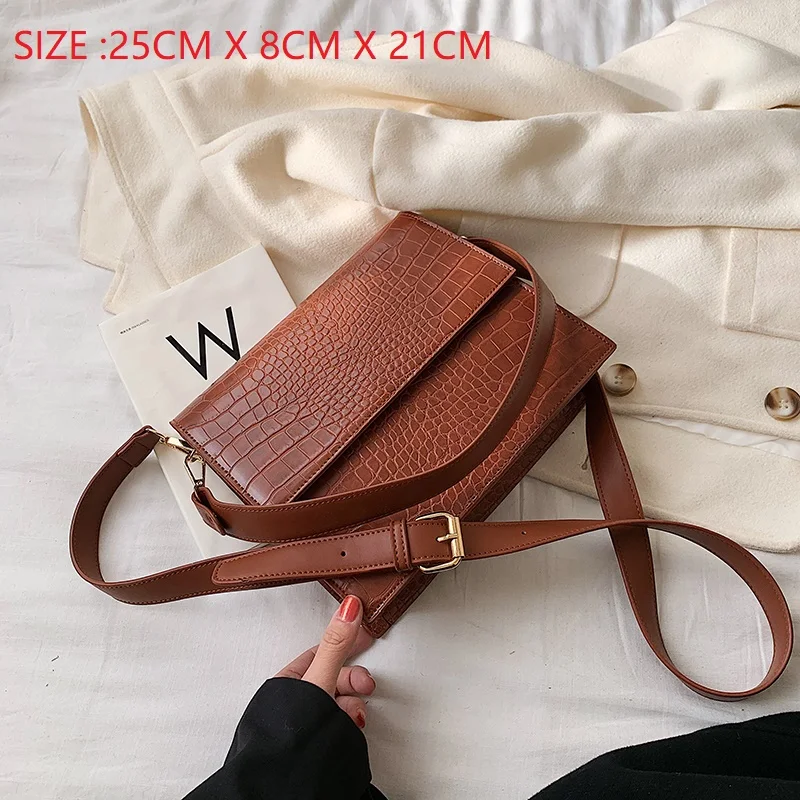 Alligator Brown B Bolsos Mujer винтажная сумка через плечо из кожи аллигатора для женщин роскошные сумки женские сумки дизайнерские женские сумки через плечо с цепочкой - Цвет: Alligator Brown B