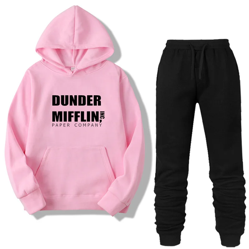 Комплект из двух предметов, офис, ТВ-шоу, dander Mifflin, бумажный свитшот, мужской/женский спортивный костюм, толстовка с капюшоном, осенняя одежда, толстовки+ Пан
