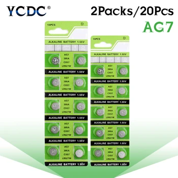 

20x AG7 SR927W 1.55V Volt Cell Alkaline Batteries LR927 LR927W S28 SP395 SR57 SR57L SR927 SR927SW TR927W V395 Coin Button