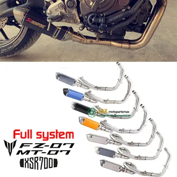 Slip On For Yamaha Mt07 Fz07 Mt Fz 07 2014 2015 2016 2017 Xsr700 2016 2017 Middle Link Pipe Motorcycle Full Exhaust System