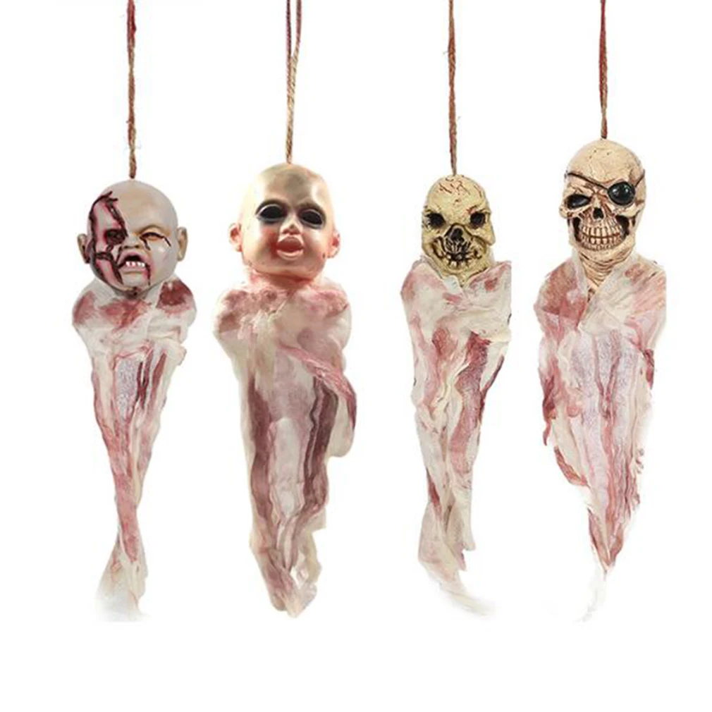 Halloween Scary Props Hanging Ghost House Decoration Supplies Haunted Site Layout Skeleton Pendant | Дом и сад