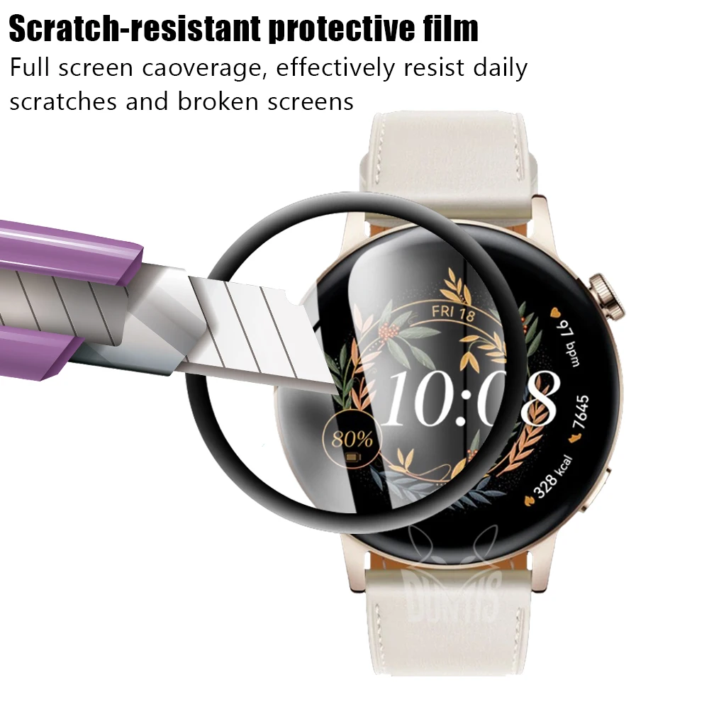 Screen Protector Cover For Huawei Watch GT 3 2 GT3 GT2 42mm 46mm Smart Watch 20D Soft Glass Curved Protective Film Accessories