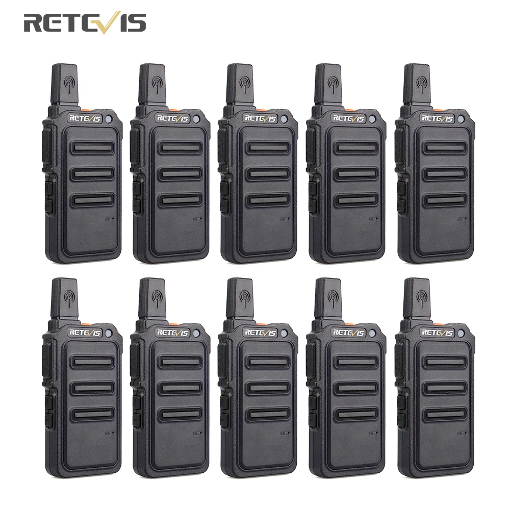 Mini PMR walkie talkie RETEVIS RT619 10 ks přenosné obousměrné rádio walkie-talkies dorozumívání aparatura hotel restaurace PTT