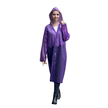 

Fashion Eva Raincoat Waterproof Raincoat Transparent Camping Waterproof Raincoat Purple
