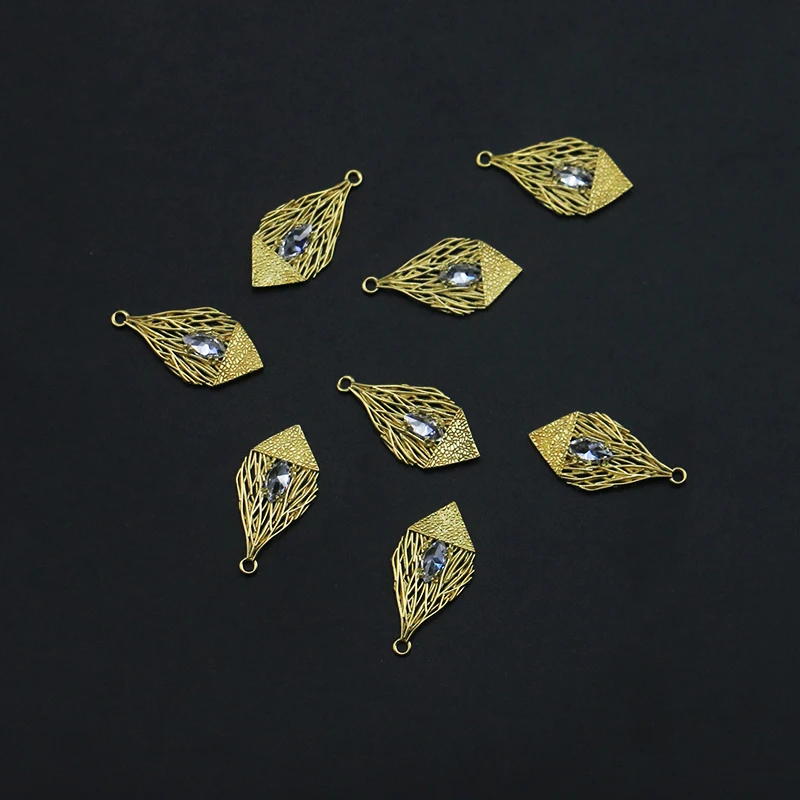 

Brass single hanging horse eye mesh inlaid zircon fashion charm jewelry accessories DIY bracelet necklace accessories