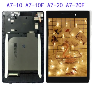 

LCD For Lenovo A7-10 A7-10F A7-20 A7-20F LCD Display Screen Digitizer Touch Panel Glass Assembly WITH FRAME Free Tools