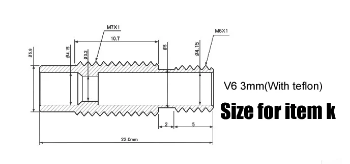 Горло 3d принтер extuder горло v6 горло с тефлоновой трубкой 22 мм 26 мм 26,5 мм 30 мм 30,5 мм 40 мм для 1,75 мм 3 мм части 3d принтера