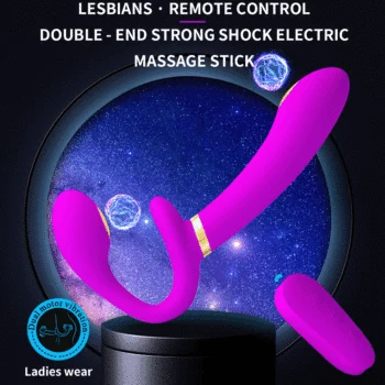 Strapless Strapon Dildo Vibrators For LesbianWireless Remote Double Head Realistic Dildo Vibrator Anal Plug Sex Toy for Women 2
