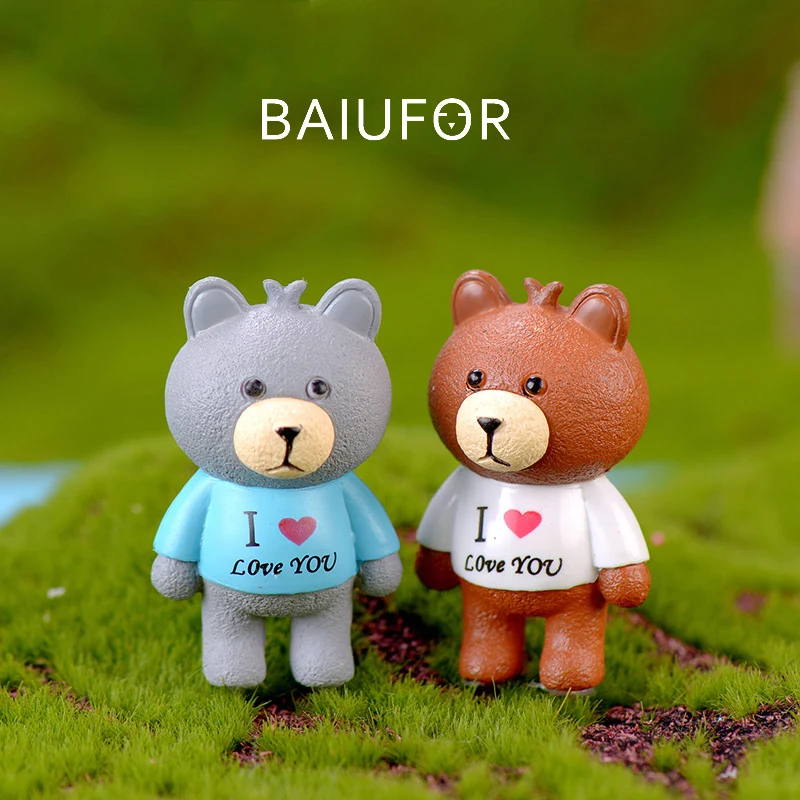 BAIUFOR миниатюрные &quotLove you&quot пара медведей сказочные садовые DIY фигурки террариума