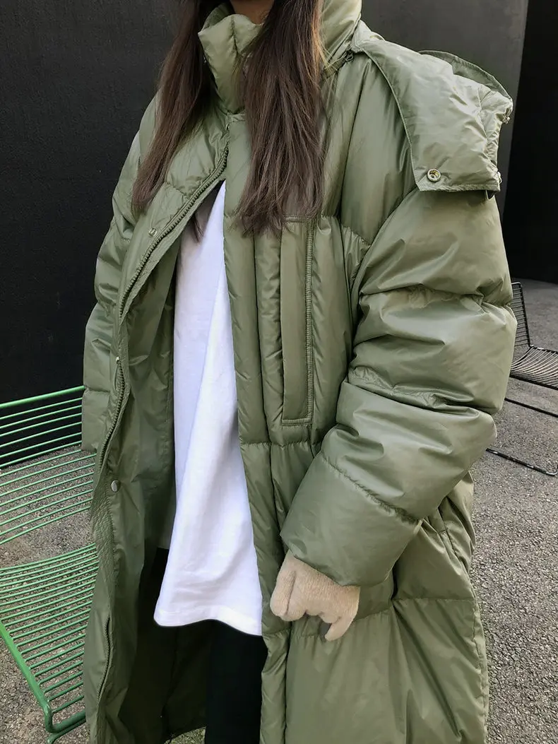 SHENGPALAE шикарное зимнее длинное утепленное пальто выше колена, сохраняющее тепло, одежда с хлопковой подкладкой, свободное корейское пальто для женщин FV750