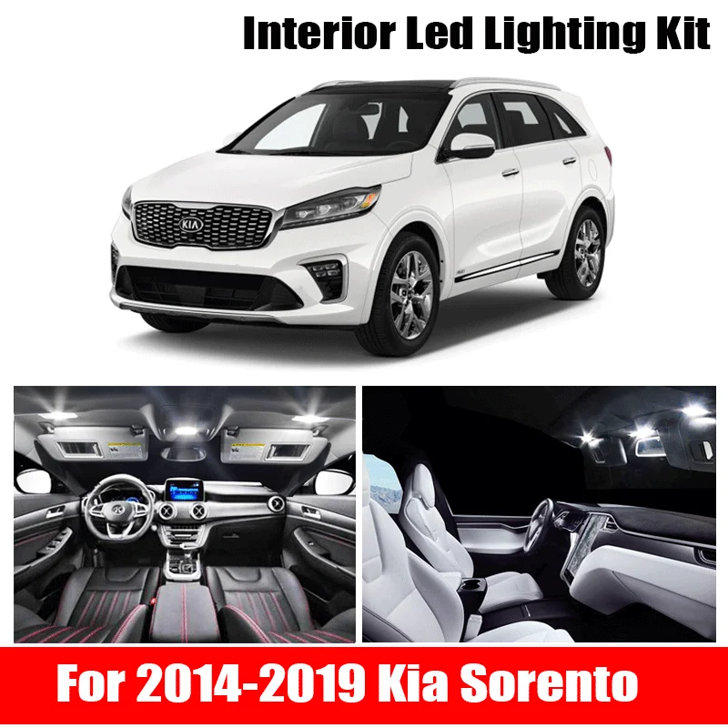 Светодиодный светильник для салона автомобиля 9 шт. лампа белого цвета Kia Sorento 2014