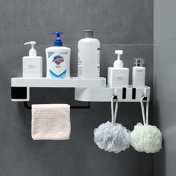 

Rotatable Bathroom Shelves Shampoo Shower Holder Kitchen Organizer Wall-Mounted Corner Shelf Storage Rack Bathroom Accessories