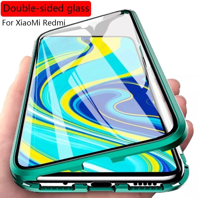 Металлический чехол с магнитной адсорбцией для Xiaomi Redmi Note 10 9 8 7 Pro 9A 8A Mi 11 Poco X3NFC F2Pro