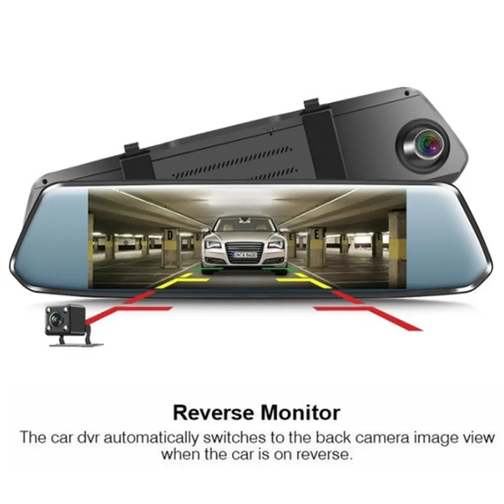 Vehemo Full HD 1080P Dash Cam Сенсорный экран Dashcam G-Gensor автомобильные 7 дюймов Двойной объектив Зеркало заднего вида Автомобильные аксессуары Автомобильный видеорегистратор