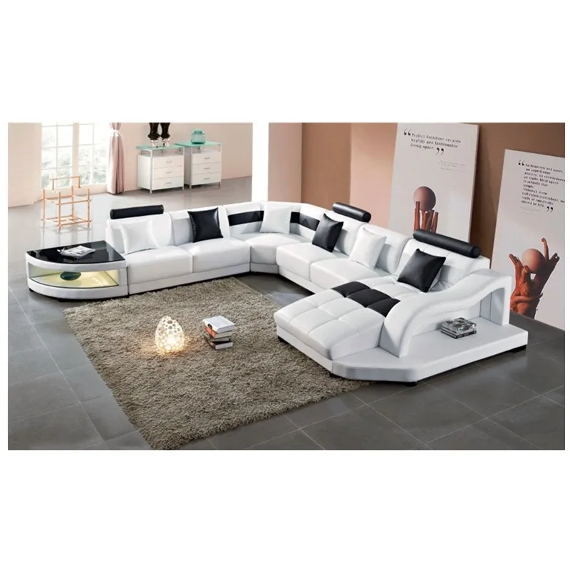 Современный дизайнерский диван из натуральной коровьей кожи угловой секционный