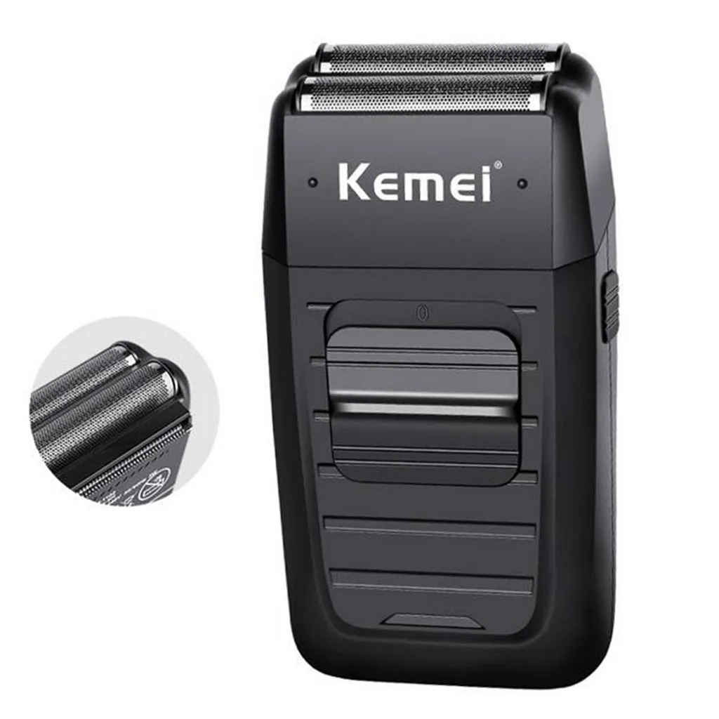 Kemei Portable Rechargeable Cordless Razor Electric Shaver Professional Mini Reciprocating Twin Blade Trimmer for Men Face Care