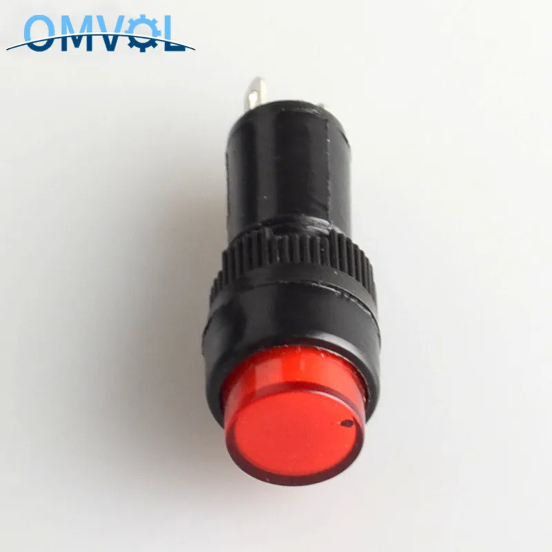 10mm Red 12V 5 шт. 10 мм Индикатор Пилот светильник DC12V DC24V AC220V Панель настенный светильник пилот, сигнальный огонь NXD-211 Мощность - Цвет: 10mm Red 12V