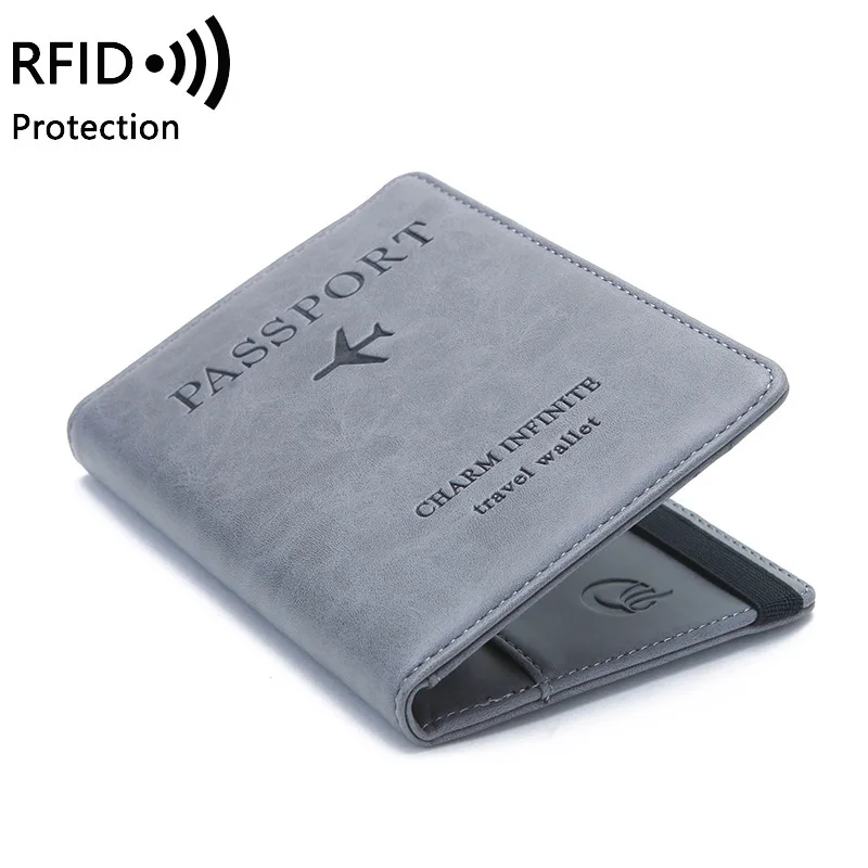 Rfid защита паспорта держатель кошелек из искусственной кожи кредитный держатель для карт женщин и мужчин путешествия кошелек посадка на борт держатель для карт