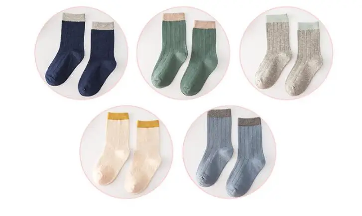 VIDMID children's socks autumn new embroidery cartoon animal striped cotton kids boys girls socks kids cotton clothes 4127 03