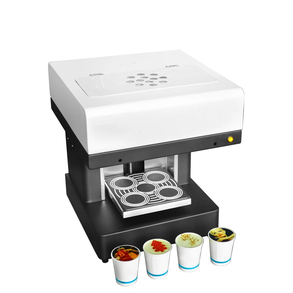 4 чашки еда и кофе струйный принтер Кофеварка съедобный Кофе Торт принтер машина с многофункциональным автоматическим принтером