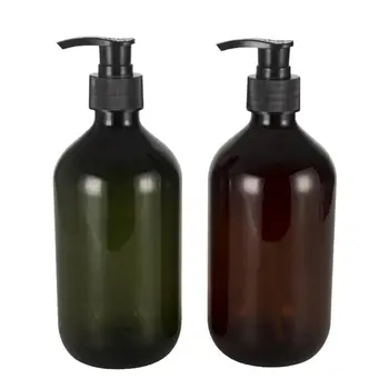 

8Pcs 500ml Brown Tea Color Pump Bottle Lotion Shampoo Sanitizer Dispensers Screw Thread Portable Soap Bottle For Outdoor