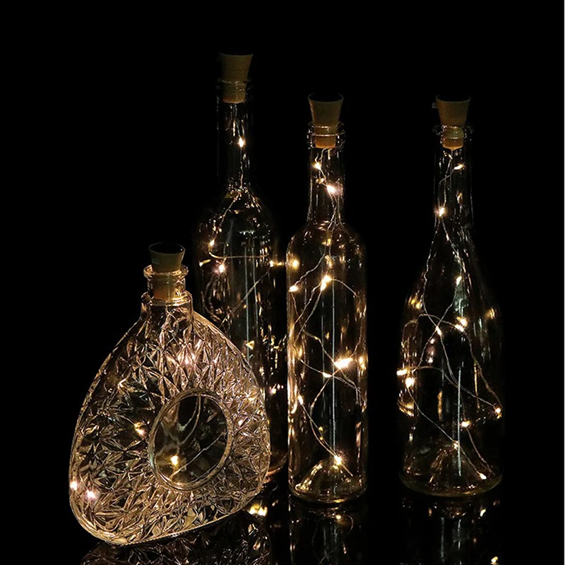 Decorative Lights Wine Bottle Lights LED String Lights LED Fairy Lights String Lights Solar Powered Wine Bottle Cork Festival Outdoor Light Garland Lights Outdoor Fairy Light 1M/2M Shaped LED Copper Wire String
