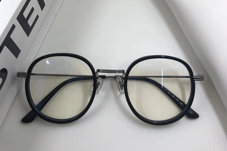 black gun frame Корейские очки, нежные Брендовые очки Yeti, оправа для очков, женские дизайнерские оптические оправы, оправа для очков, круглые очки, металлические - Цвет оправы: black gun frame